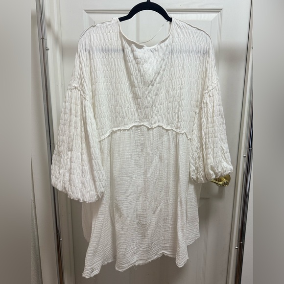 Free People We The Free Flower Power White Boho Top - Picture 2 of 7